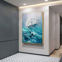 Living Room Sofa Background Wall Large Decorative Painting Modern Simple Foyer Hanging Painting Seascape Corridor Hand-painted Oil Painting Atmosphere
