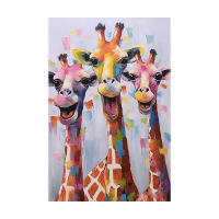 Giraffe Decorative Hand-Painted Oil Painting: Abstract Art for Entryway Wall Decor, Living Room Sofa Background