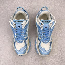 Balenciaga Runner Nylon Mesh Sneakers White Blue 677402W3RB29744