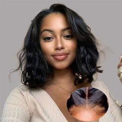 Women HD Transparent Lace Frontal Wigs Natural Black Hair Wigs for Black Glueless Human  A56489