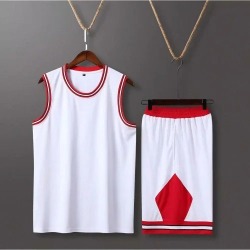 White Custom Basketball Jersey Set for Men Children Club College Basketball Team Jersey Sets Quick Drying Basketball Uniform Big Size