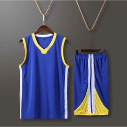 Blue Custom Basketball Jersey Set for Men Children Club College Basketball Team Jersey Sets Quick Drying Basketball Uniform Big Size
