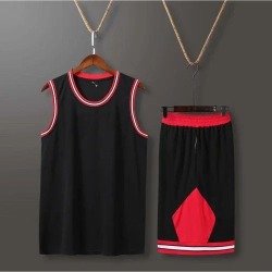 Black Custom Basketball Jersey Set for Men Children Club College Basketball Team Jersey Sets Quick Drying Basketball Uniform Big Size