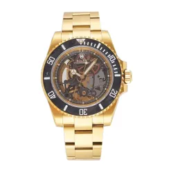 Rolex Oyster Perpetual Skeleton Dial Steel Gold 114200 Replica