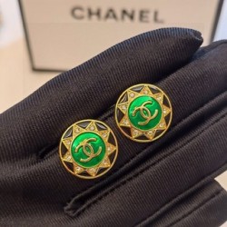  Chanel Round Diamond Mosaic Earrings