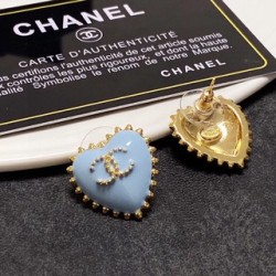  Chanel Classic Heart Double C Stud Earrings
