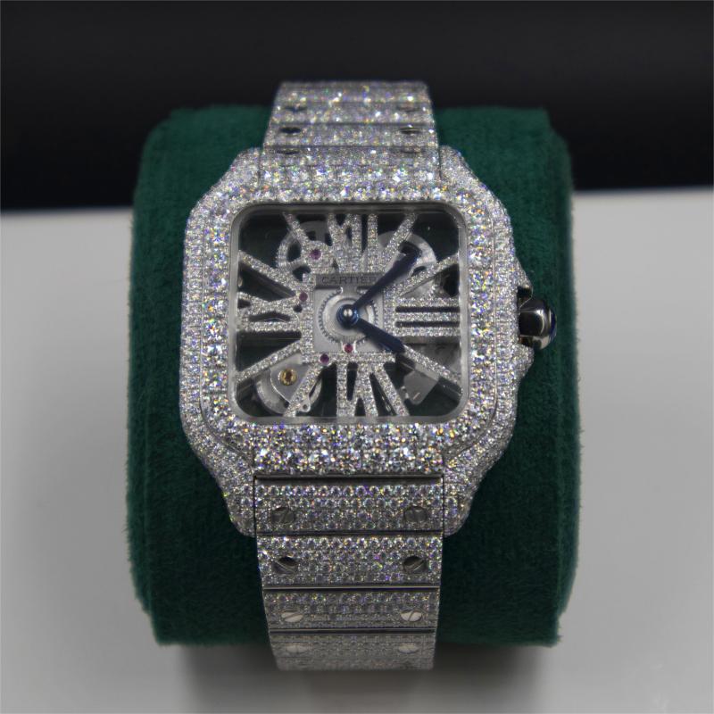 Iced out Cartier Watches #OEM #LAB #icedoutwatch #icedoutjewelry #diamondwatch #moissanitewatch #customwatch #luxurywatches #VVS #diamond #moissanite #icedout