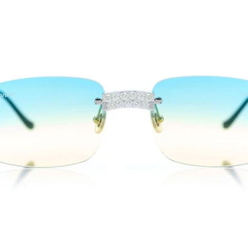 Cartier Glasses Iced Out Diamond Rimless 