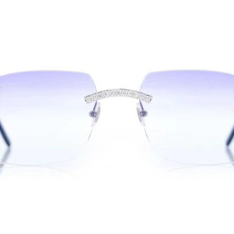 Cartier Glasses Iced Out Diamond Rimless 