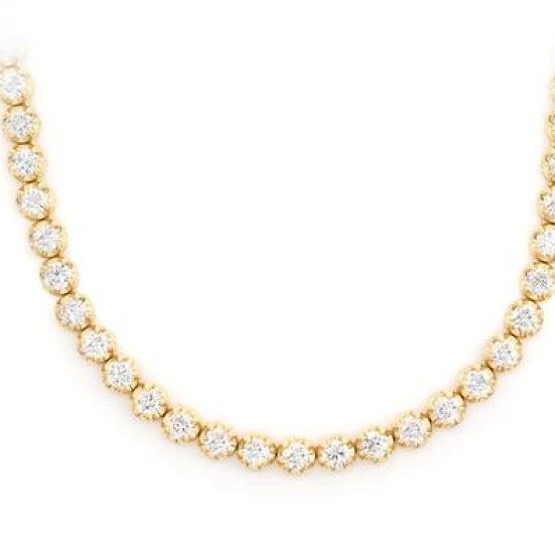 10pt Crown Set Diamond Tennis Necklace