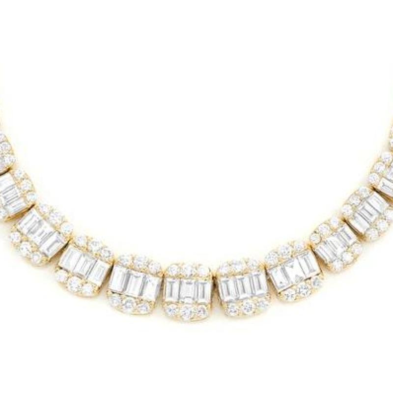 9MM Graduated Baguette Link Diamond Necklace