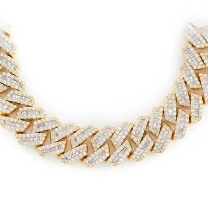 17MM Raised Baguette Miami Cuban Link Diamond Necklace