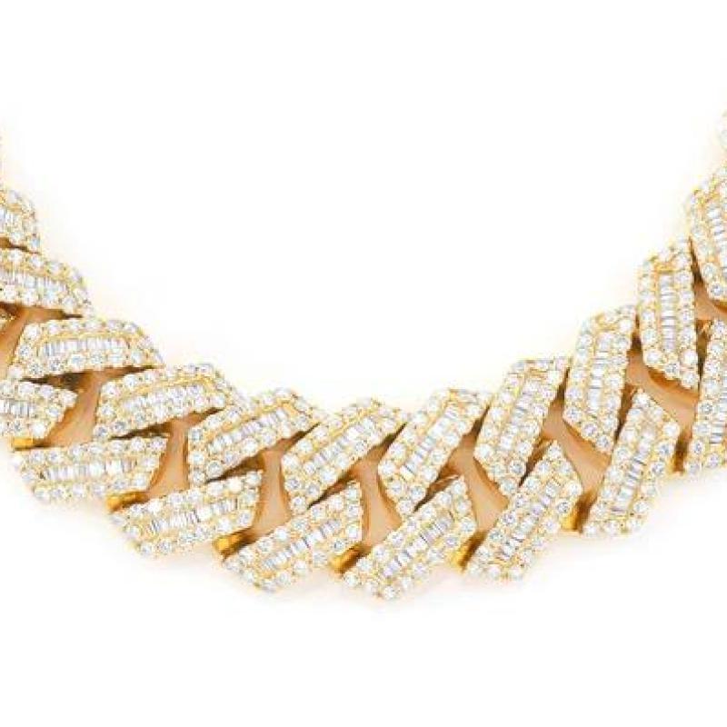 Baguette Miami Cuban Diamond Necklace
