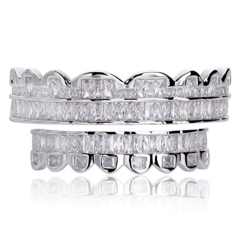 ICED OUT GRILLZ BAGUETTE (SILVER)
