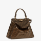 Brown FF jacquard fabric and leather bag