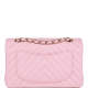 Chanel Small Chevron Classic Double Flap Pink Calfskin Light Gold Hardware