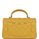 Chanel Mini Rectangular Flap with Top Handle Yellow Lambskin Light Gold Hardware