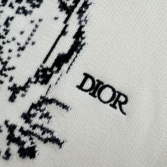 Dior 小狗刺绣圆领针织衫