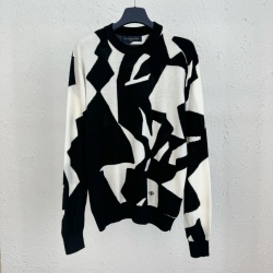 Louis Vuitton 黑白几何提花羊毛针织衫