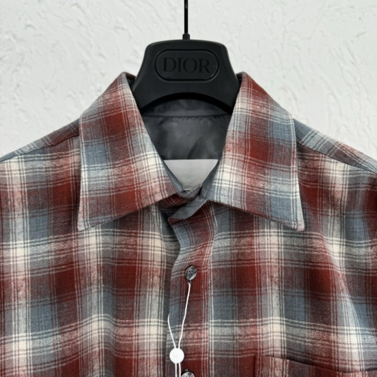 Masion Margiela门襟标贴格纹衬衫#30162R132