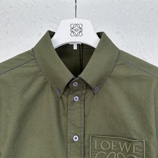 LOEWE刺绣明线长袖衬衫 两色#26532R5536