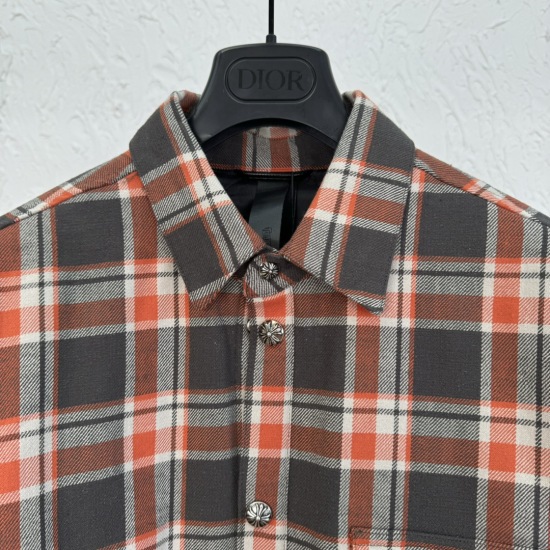Chrome Hearts 双袖印花格纹棉衣衬衫外套 两色#31453R749