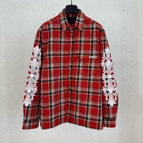 Chrome Hearts 双袖印花格纹棉衣衬衫外套 两色#31453R749