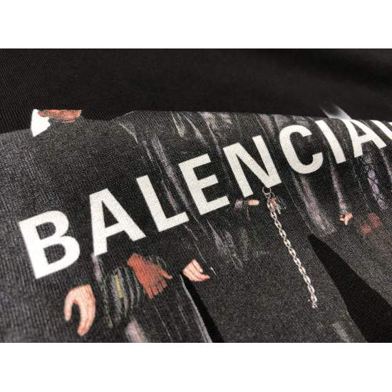 Balenciaga黑色人像印花帽衫
