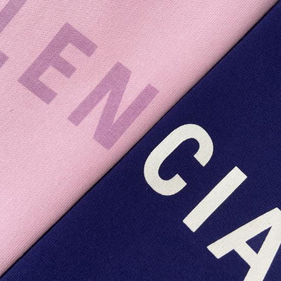 Balenciaga前后字母加绒帽衫粉色蓝色