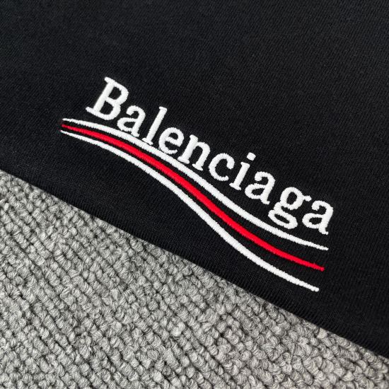 Balenciaga可乐刺绣格子拼接长袖