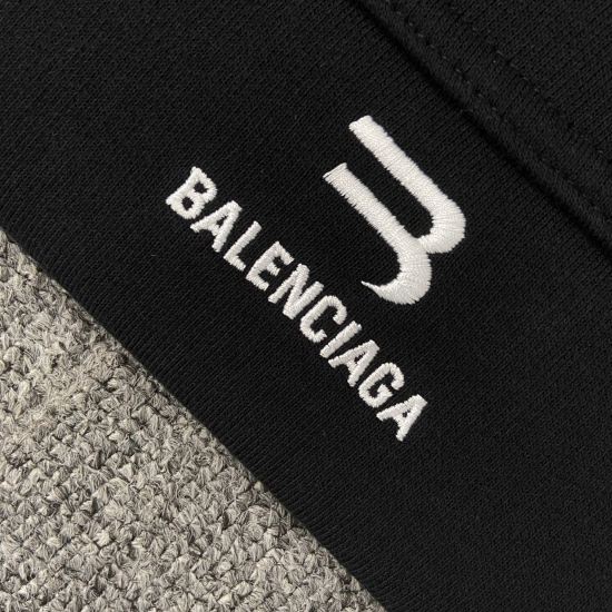 Balenciaga小标拼接加绒帽衫 