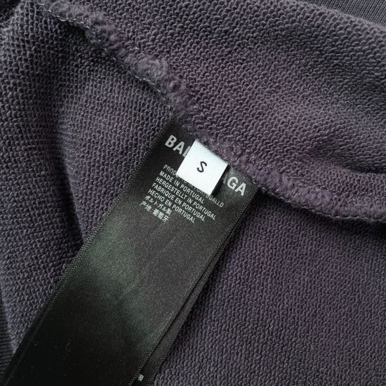 Balenciaga前后字母刺绣帽衫/紫灰色