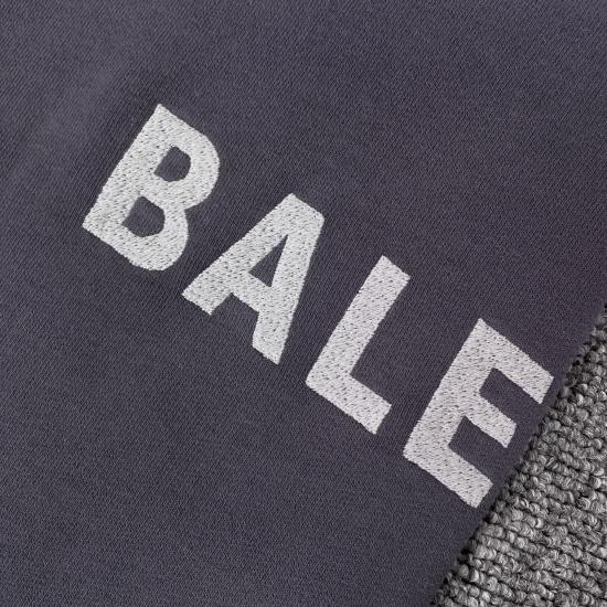Balenciaga前后字母刺绣帽衫/紫灰色