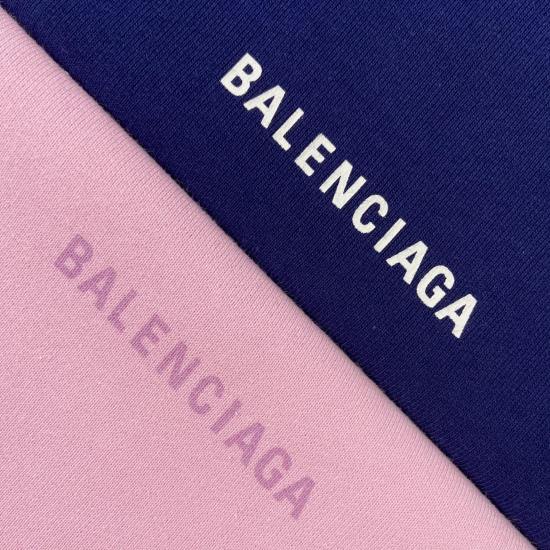 Balenciaga前后字母加绒帽衫粉色蓝色