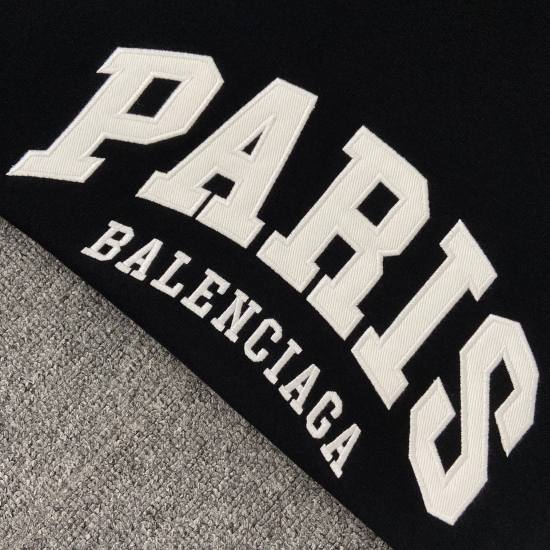 Balenciaga PARIS刺绣加绒帽衫