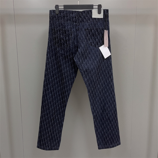 Dior Oblique Kasuri 印花牛仔裤