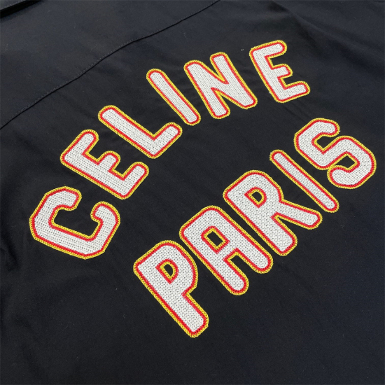 CELINE PARIS贴饰粘胶纤维夏威夷衬衫