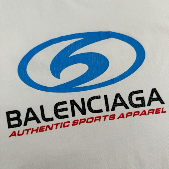 Balenciaga 蓝色标识龟裂印花T恤