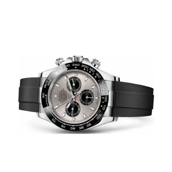 Rolex Cosmograph Daytona series automatic mechanical movement cement gray waterproof 100m men's watch Swiss watch 40mm silver dial 18K white gold strap m116519ln-0027