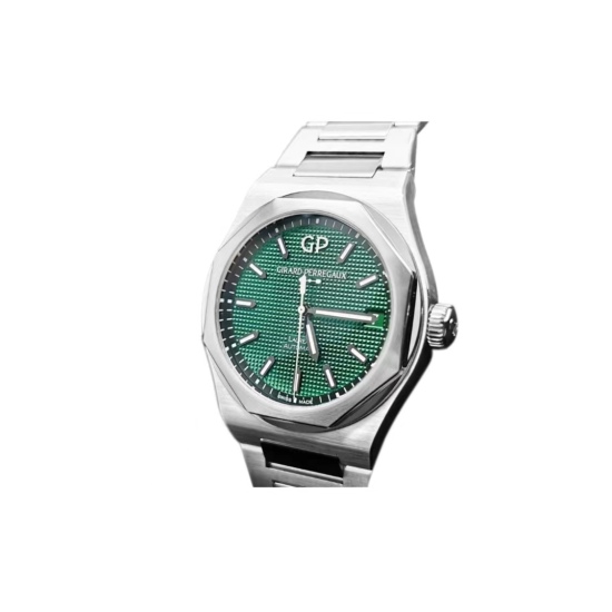 GP; Girard-Perregaux Laurel series automatic mechanical movement 100m waterproof unisex Swiss watch 42mm green dial stainless steel case stainless steel strap 81010-11-3153-1CM