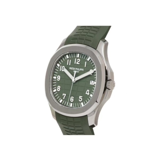 PATEK PHILIPPE  AQUANAUT series mechanical movement 120 meters waterproof men's watch Swiss watch 42.2mm green dial 18K white gold case composite material strap 5168G-010
