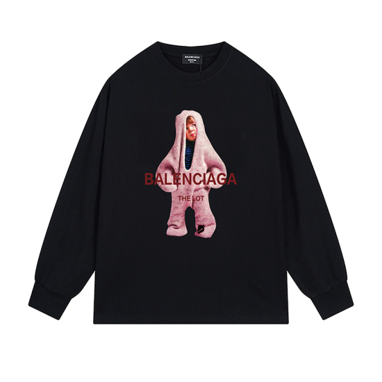 Balenciaga 2024 New Children's Logo Printed Long Sleeve Loose Version of the Couple's Crewneck Hoodie with Long Sleeves