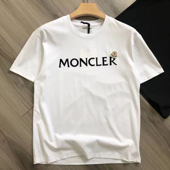 MONCLER monogram printed short sleeve embroidered small chest tag T-shirt