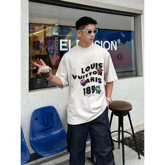 Louis Vuitton 24ss New Printed Crew Neck Short-sleeved T-shirt