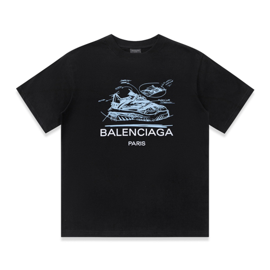 BALANCIAGA 24ss Early Spring New Classic Logo Letter Print Short Sleeve T-shirt