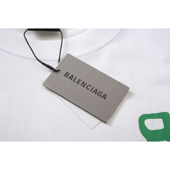 Balenciaga 24ss Front and Back Printed Craft Short Sleeve T-shirt