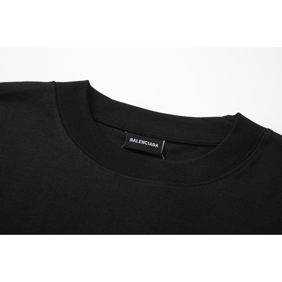 Balenciaga 24ss Front and Back Printed Craft Short Sleeve T-shirt