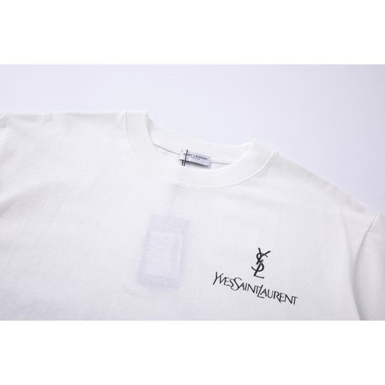 YSL Classic Printed Logo Letter Half-sleeved Short-sleeved T-shirt Star Essential Single Product