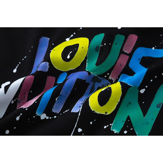 Louis Vuitton 24ss Short Sleeve T-shirt with Hand-painted Graffiti