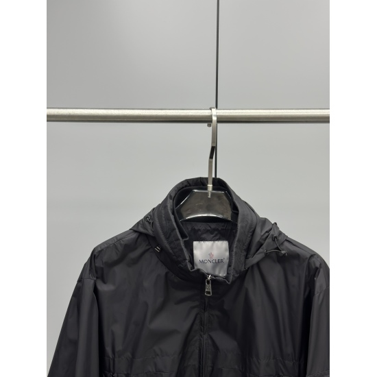Moncler 24 Spring Hidden Hat Nylon Stand-up Collar Jacket for Men/women